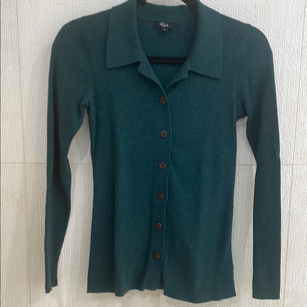 Rails Teal Button-Up Cardigan